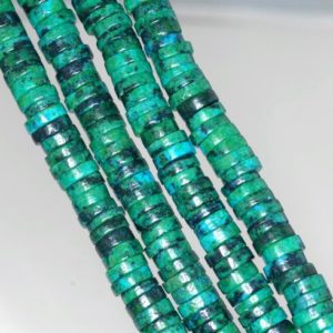 Shop Chrysocolla Beads! 6×2-6x3MM Chrysocolla Quantum Quattro Gemstone Heishi Round Slice Loose Beads 15 inch Full Strand (90143255-B61) | Natural genuine beads Chrysocolla beads for beading and jewelry making.  #jewelry #beads #beadedjewelry #diyjewelry #jewelrymaking #beadstore #beading #affiliate #ad