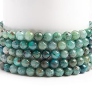 Shop Chrysocolla Round Beads! Natural Light Green Chrysocolla Gemstone Grade A Round 5mm Loose Beads | Natural genuine round Chrysocolla beads for beading and jewelry making.  #jewelry #beads #beadedjewelry #diyjewelry #jewelrymaking #beadstore #beading #affiliate #ad