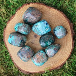 Shop Tumbled Chrysocolla Crystals & Pocket Stones! Chrysocolla and Dioptase Tumbled | Natural genuine stones & crystals in various shapes & sizes. Buy raw cut, tumbled, or polished gemstones for making jewelry or crystal healing energy vibration raising reiki stones. #crystals #gemstones #crystalhealing #crystalsandgemstones #energyhealing #affiliate #ad