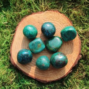 Shop Tumbled Chrysocolla Crystals & Pocket Stones! Green Blue Chrysocolla Medium Tumbled | Natural genuine stones & crystals in various shapes & sizes. Buy raw cut, tumbled, or polished gemstones for making jewelry or crystal healing energy vibration raising reiki stones. #crystals #gemstones #crystalhealing #crystalsandgemstones #energyhealing #affiliate #ad