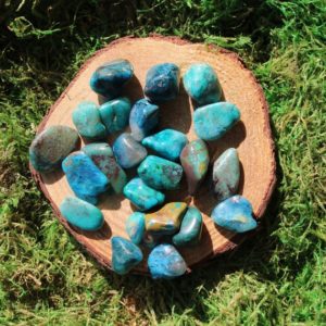 Shop Tumbled Chrysocolla Crystals & Pocket Stones! Chrysocolla Medium Tumbled | Natural genuine stones & crystals in various shapes & sizes. Buy raw cut, tumbled, or polished gemstones for making jewelry or crystal healing energy vibration raising reiki stones. #crystals #gemstones #crystalhealing #crystalsandgemstones #energyhealing #affiliate #ad