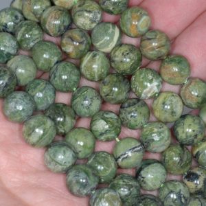Shop Chrysoprase Round Beads! 10MM Green Chrysoprase Gemstone Round Loose Beads 15.5 inch Full Strand (80002675-A88) | Natural genuine round Chrysoprase beads for beading and jewelry making.  #jewelry #beads #beadedjewelry #diyjewelry #jewelrymaking #beadstore #beading #affiliate #ad