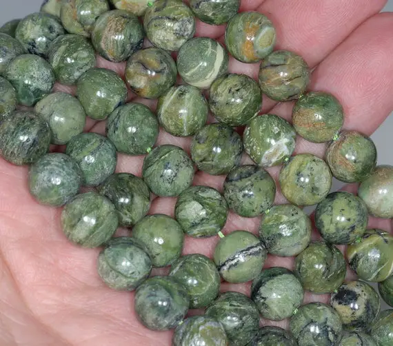 10mm Green Chrysoprase Gemstone Round Loose Beads 15.5 Inch Full Strand (80002675-a88)