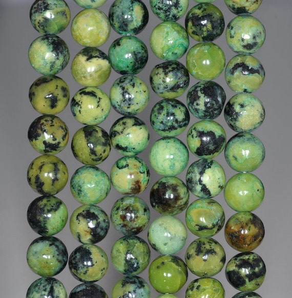 8mm Black Green Chrysoprase Gemstone Round Loose Beads 16 Inch Full Strand (80000535-a71)