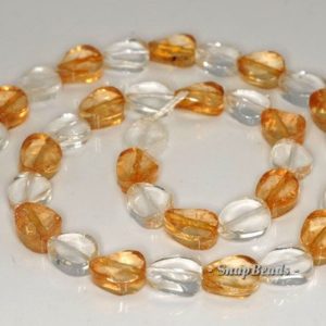 Shop Citrine Bead Shapes! 12x10mm Citrine Rock Crystal Mix Quartz Gemstone Twist Oval Loose Beads 7.5 inch Half Strand (90191084-B36-570) | Natural genuine other-shape Citrine beads for beading and jewelry making.  #jewelry #beads #beadedjewelry #diyjewelry #jewelrymaking #beadstore #beading #affiliate #ad