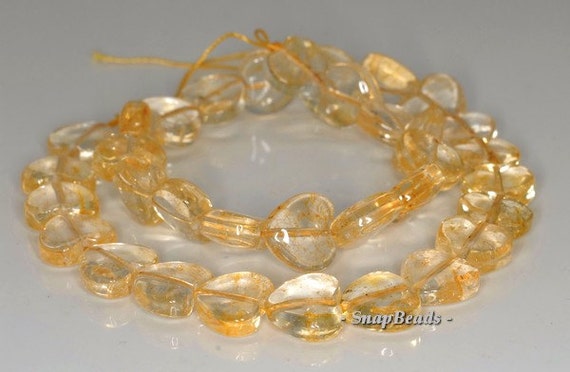 14x12mm Citrine Quartz Gemstone Heart Loose Beads 7.5 Half Strand (90144111-b23-541)
