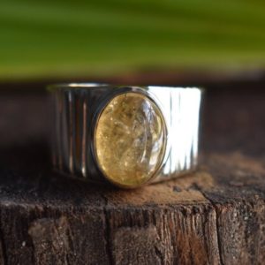 Handmade 925 Silver Citrine Ring, Unisex Design Handmade 925 Silver Citrine Ring, Unisex Design