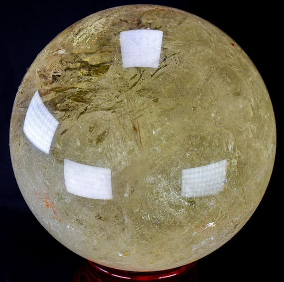 Natural Citrine Sphere 6.1" In Diameter  Weighs Over 13.42 Pounds