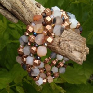 Shop Dendritic Agate Bracelets! Dendritic Agate Memory Wire Wrap Bracelet | Natural genuine Dendritic Agate bracelets. Buy crystal jewelry, handmade handcrafted artisan jewelry for women.  Unique handmade gift ideas. #jewelry #beadedbracelets #beadedjewelry #gift #shopping #handmadejewelry #fashion #style #product #bracelets #affiliate #ad