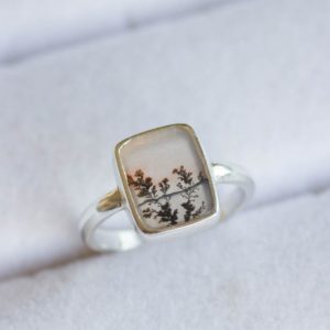 Shop Dendritic Agate Jewelry! Dendritic agate ring, unique one of a kind ring, ooak | Natural genuine Dendritic Agate jewelry. Buy crystal jewelry, handmade handcrafted artisan jewelry for women.  Unique handmade gift ideas. #jewelry #beadedjewelry #beadedjewelry #gift #shopping #handmadejewelry #fashion #style #product #jewelry #affiliate #ad