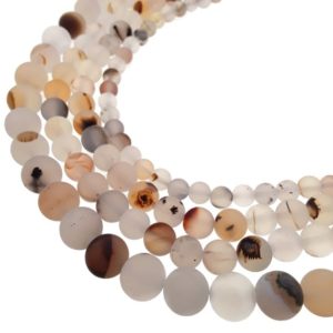 Shop Dendritic Agate Beads! Dendritic Montana Agate Matte Round Beads 4mm 6mm 8mm 10mm 15.5" Strand | Natural genuine round Dendritic Agate beads for beading and jewelry making.  #jewelry #beads #beadedjewelry #diyjewelry #jewelrymaking #beadstore #beading #affiliate #ad