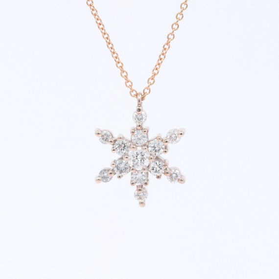 14k Diamond Star Necklace / Diamond Necklace / Star Necklace / Everyday Necklace / Diamond Star Pendant / White Gold / Simple Necklace