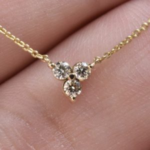 Shop Diamond Necklaces! Dainty diamond necklace in 14kt Gold | Round Diamond Necklace | Layering Diamond Necklace | Bridesmaid gift | April Birthstone | Diamond | Natural genuine Diamond necklaces. Buy crystal jewelry, handmade handcrafted artisan jewelry for women.  Unique handmade gift ideas. #jewelry #beadednecklaces #beadedjewelry #gift #shopping #handmadejewelry #fashion #style #product #necklaces #affiliate #ad