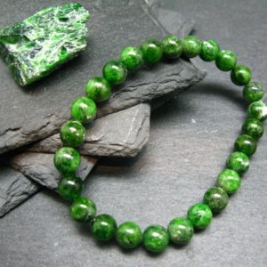 Shop Diopside Bracelets! Chrome Diopside Genuine Bracelet ~ 7 Inches  ~ 8mm Round Beads | Natural genuine Diopside bracelets. Buy crystal jewelry, handmade handcrafted artisan jewelry for women.  Unique handmade gift ideas. #jewelry #beadedbracelets #beadedjewelry #gift #shopping #handmadejewelry #fashion #style #product #bracelets #affiliate #ad