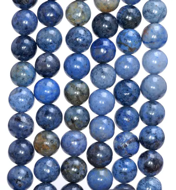 10mm South Africa Dumortierite Dark Blue Gemstone Blue Round Loose Beads 7.5 Inch Half Strand (80005897 H-m31)