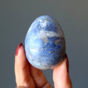 Shop Dumortierite Stones & Crystals! Dumortierite Egg Heavenly Inspired Minds Natural Blue Stone | Natural genuine stones & crystals in various shapes & sizes. Buy raw cut, tumbled, or polished gemstones for making jewelry or crystal healing energy vibration raising reiki stones. #crystals #gemstones #crystalhealing #crystalsandgemstones #energyhealing #affiliate #ad