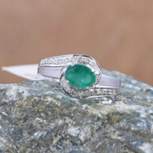 Shop Emerald Shapes! Heart Touching Ring Of Emerald Diamond- 5*7 MM Oval Cut Emerald Ring- 925 Sterling Silver Ring- Wedding Ring- Engagement Ring- Gift For Her | Natural genuine stones & crystals in various shapes & sizes. Buy raw cut, tumbled, or polished gemstones for making jewelry or crystal healing energy vibration raising reiki stones. #crystals #gemstones #crystalhealing #crystalsandgemstones #energyhealing #affiliate #ad