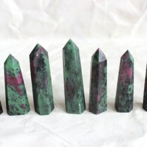Shop Ruby Stones & Crystals! Epidote & Ruby Point Natural Gemstone Tower Epidote  Obelisk Crystal Point Wand Healing Crystal | Natural genuine stones & crystals in various shapes & sizes. Buy raw cut, tumbled, or polished gemstones for making jewelry or crystal healing energy vibration raising reiki stones. #crystals #gemstones #crystalhealing #crystalsandgemstones #energyhealing #affiliate #ad