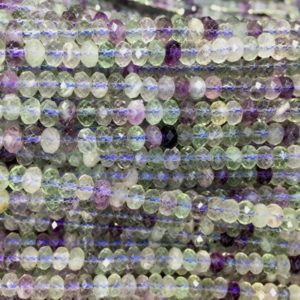 Shop Fluorite Rondelle Beads! faceted rainbow fluorite rondelle beads – natural fuorite quartz beads – purple green clear quartz -4x6mm spacer beads – transparent beads | Natural genuine rondelle Fluorite beads for beading and jewelry making.  #jewelry #beads #beadedjewelry #diyjewelry #jewelrymaking #beadstore #beading #affiliate #ad