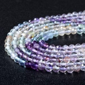 Shop Fluorite Faceted Beads! 2MM Natural Multi Color Fluorite Gemstone Grade AAA Micro Faceted Round Loose Beads 15 inch Full Strand (80009339-P26) | Natural genuine faceted Fluorite beads for beading and jewelry making.  #jewelry #beads #beadedjewelry #diyjewelry #jewelrymaking #beadstore #beading #affiliate #ad