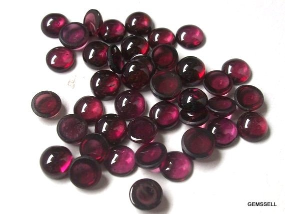 8mm Rhodolite Garnet Cabochon Round Loose Gemstone, 8mm Pink Garnet Round Cabochon Loose Gemstone