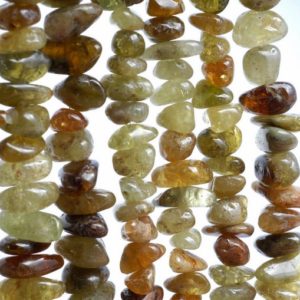 Shop Garnet Chip & Nugget Beads! 7-8MM Green Garnet Gemstone Pebble Nugget Chip Loose Beads 15.5 inch  (80000576-A74) | Natural genuine chip Garnet beads for beading and jewelry making.  #jewelry #beads #beadedjewelry #diyjewelry #jewelrymaking #beadstore #beading #affiliate #ad