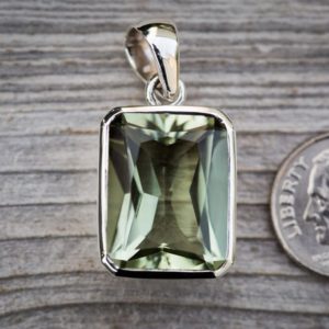 Shop Green Amethyst Jewelry! Green Amethyst  Pendant – Prasiolite Pendant, Gorgeous Princess Cut Green Amethyst Pendant  Prasiolite pendant – Quartz – Green Amethyst | Natural genuine Green Amethyst jewelry. Buy crystal jewelry, handmade handcrafted artisan jewelry for women.  Unique handmade gift ideas. #jewelry #beadedjewelry #beadedjewelry #gift #shopping #handmadejewelry #fashion #style #product #jewelry #affiliate #ad