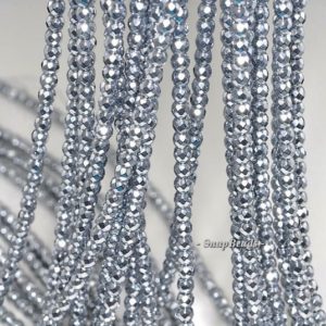 Shop Hematite Faceted Beads! 5mm Silver Hematite Gemstone Silver Faceted Round Loose Beads 15.5 inch Full Strand (90182531-396) | Natural genuine faceted Hematite beads for beading and jewelry making.  #jewelry #beads #beadedjewelry #diyjewelry #jewelrymaking #beadstore #beading #affiliate #ad
