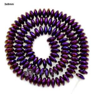 Shop Hematite Faceted Beads! gem Natural Purple Hematite Faceted Smooth Rondelle Beads, Disk Stone Beads,  Spacer Loose Jewelry beads, 2mm 3mm 4mm 6mm 8mm 10mm 16'' | Natural genuine faceted Hematite beads for beading and jewelry making.  #jewelry #beads #beadedjewelry #diyjewelry #jewelrymaking #beadstore #beading #affiliate #ad