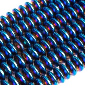 Shop Hematite Rondelle Beads! Blue Hematite Loose Beads Rondelle Shape 8x3mm | Natural genuine rondelle Hematite beads for beading and jewelry making.  #jewelry #beads #beadedjewelry #diyjewelry #jewelrymaking #beadstore #beading #affiliate #ad