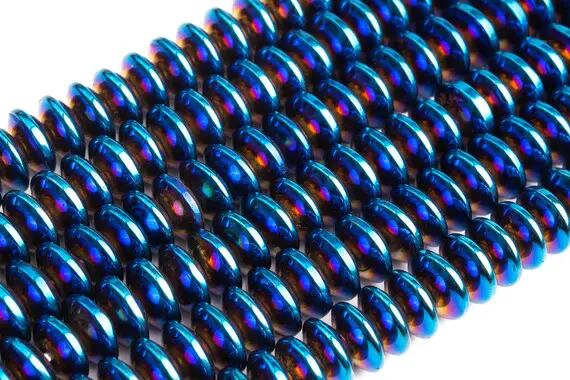 Blue Hematite Loose Beads Rondelle Shape 8x3mm
