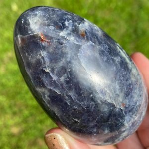 3.1" Bloodshot Iolite Egg from India, Polished Confetti Sunstone Iolite with Hematite, Orange Blue Violet #3 | Natural genuine stones & crystals in various shapes & sizes. Buy raw cut, tumbled, or polished gemstones for making jewelry or crystal healing energy vibration raising reiki stones. #crystals #gemstones #crystalhealing #crystalsandgemstones #energyhealing #affiliate #ad