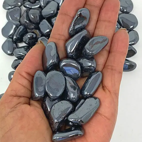 Hematite Tumbled Protection Stone, Discounts, Crystal For Focus, Study & Memory, Hematite Grounding Crystal, Hematite Stone For Grief.