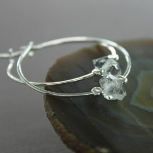 Shop Herkimer Diamond Earrings! Sterling silver herkimer diamond hoop earrings, Raw quartz earrings, Herkimer earrings, Crystal earrings, Sterling silver earrings – ER116 | Natural genuine Herkimer Diamond earrings. Buy crystal jewelry, handmade handcrafted artisan jewelry for women.  Unique handmade gift ideas. #jewelry #beadedearrings #beadedjewelry #gift #shopping #handmadejewelry #fashion #style #product #earrings #affiliate #ad