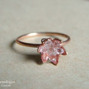 Shop Herkimer Diamond Jewelry! Raw Herkimer Diamond Lotus Ring on Rose Gold Fill Band, Raw Crystal Ring for Her, Birthday Present for Wife, Wife Valentines Surprise | Natural genuine Herkimer Diamond jewelry. Buy crystal jewelry, handmade handcrafted artisan jewelry for women.  Unique handmade gift ideas. #jewelry #beadedjewelry #beadedjewelry #gift #shopping #handmadejewelry #fashion #style #product #jewelry #affiliate #ad