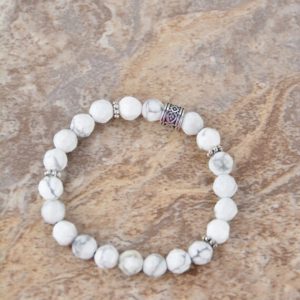 Shop Howlite Bracelets! White Howlite Stretch Bracelet | Natural genuine Howlite bracelets. Buy crystal jewelry, handmade handcrafted artisan jewelry for women.  Unique handmade gift ideas. #jewelry #beadedbracelets #beadedjewelry #gift #shopping #handmadejewelry #fashion #style #product #bracelets #affiliate #ad