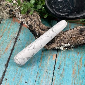 Howlite Massage Wand – Reiki Charged – Healers Tool – Calming Energy – Emotional Balance – Facilitates Awareness – Crystal Wand | Natural genuine stones & crystals in various shapes & sizes. Buy raw cut, tumbled, or polished gemstones for making jewelry or crystal healing energy vibration raising reiki stones. #crystals #gemstones #crystalhealing #crystalsandgemstones #energyhealing #affiliate #ad