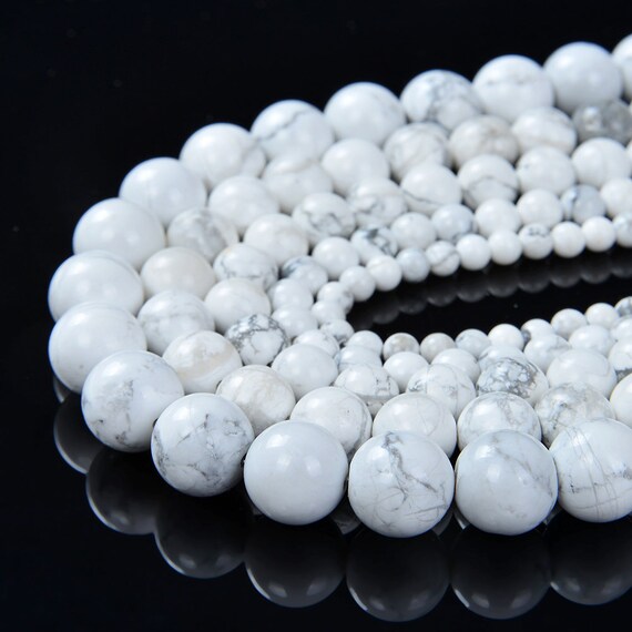 10mm White Howlite Gemstone White Round 10mm Loose Beads 7.5 Inch Half Strand (90148796-240)