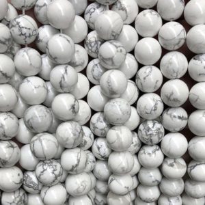 Natural White Howlite Round Beads,4mm 6mm 8mm 10mm 12mm 14mm White Howlite Beads Wholesale Supply,one strand 15" | Natural genuine round Gemstone beads for beading and jewelry making.  #jewelry #beads #beadedjewelry #diyjewelry #jewelrymaking #beadstore #beading #affiliate #ad