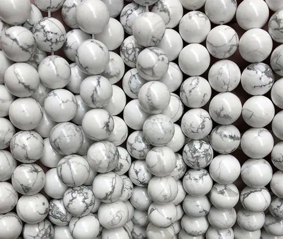 Natural White Howlite Round Beads,4mm 6mm 8mm 10mm 12mm 14mm White Howlite Beads Wholesale Supply,one Strand 15"
