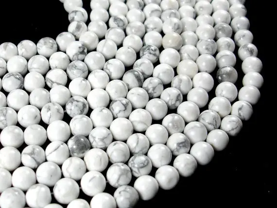 White Howlite Beads, 8mm(8.5mm) Round Beads, 15 Inch, Full Strand, Approx. 45 Beads, Hole 1 Mm, A Quality (275054003)
