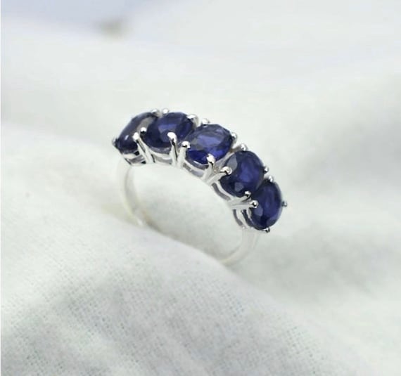 Iolite 925 Sterling Silver Ring ~ Blue Iolite Jewelry Ring ~ Oval Shape Ring