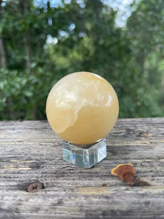 Yellow Jade Sphere - Reiki Charged - Powerful Energy - Good-luck Crystal Ball  - Brings Good Luck & Friendship - Protective Crystal #2