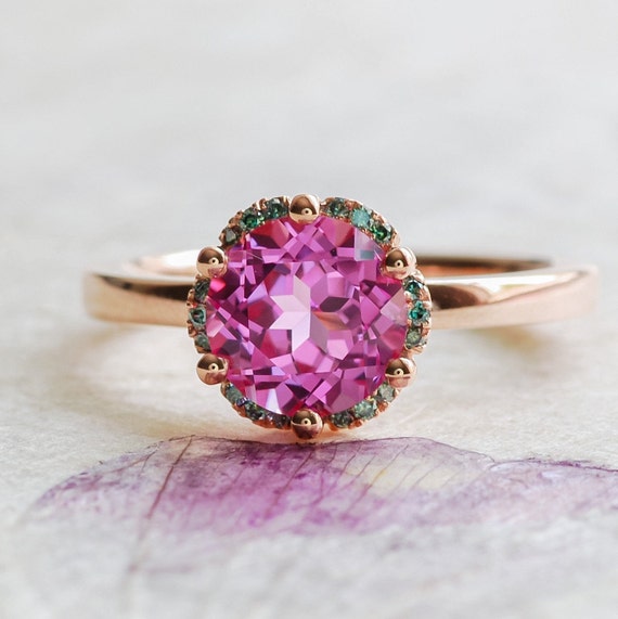 Kamellia | Floral Cultured Pink Sapphire Ring - Ready To Ship