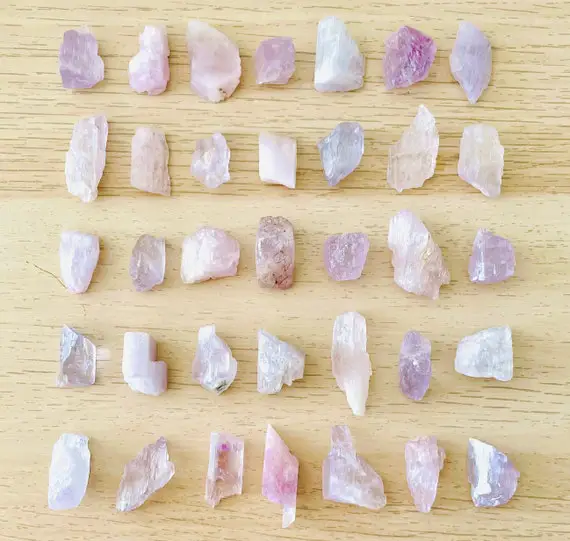 Raw Kunzite Crystal (1) Rough Kunzite Crystal - Pink Purple Clear White Kunzite, Raw Crystals Natural Gemstone - Rough Kunzite Stone