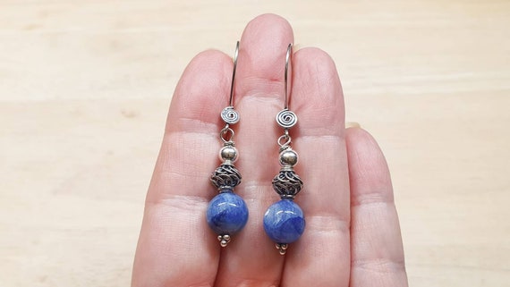Elegant Blue Kyanite Earrings. Bali Silver Bead Earrings. Reiki Jewelry Uk. Dangle Drop Earrings For Women. Empowered Crystals