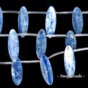 Blue Kyanite Gemstone Grade A Marquise Oval Topdrill 30x10mm Loose Beads 8 Beads (90143958-175) | Natural genuine other-shape Kyanite beads for beading and jewelry making.  #jewelry #beads #beadedjewelry #diyjewelry #jewelrymaking #beadstore #beading #affiliate #ad