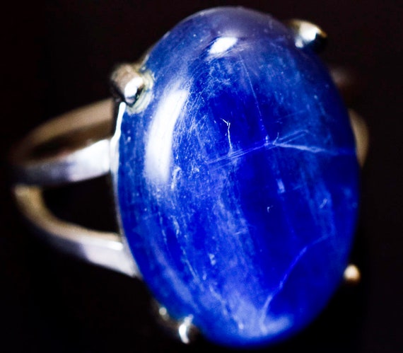 Blue Kyanite Ring 925 Sterling Silver Adjustable Size