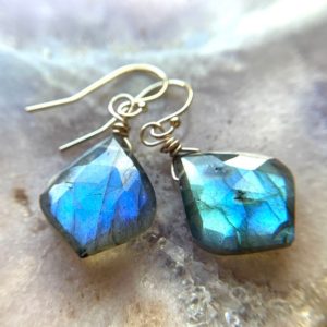 Labradorite Dangle Earrings, Labradorite Earrings Sterling Silver Gold, Labradorite Jewelry, Gift For Women, Gift For Her | Natural genuine Labradorite earrings. Buy crystal jewelry, handmade handcrafted artisan jewelry for women.  Unique handmade gift ideas. #jewelry #beadedearrings #beadedjewelry #gift #shopping #handmadejewelry #fashion #style #product #earrings #affiliate #ad