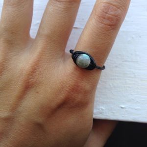 Labradorite Wire Wrapped Steampunk Ring with Black Copper – Any Size – Crystal Healing Spiritual Jewelry – Passion, Inspiration | Natural genuine Gemstone rings, simple unique handcrafted gemstone rings. #rings #jewelry #shopping #gift #handmade #fashion #style #affiliate #ad
